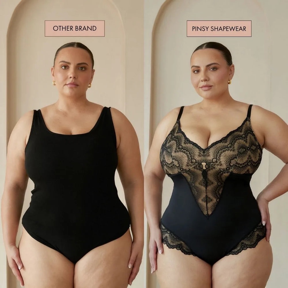 Pinsy - Sculpting Lace Shapewear Bodysuit - Picture 3 of 9
